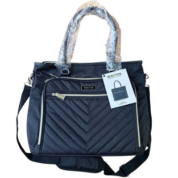 Kenneth Cole REACTION Chelsea Quilted Chevron 15" Laptop & Tablet Business Tote - Picture 2 of 14